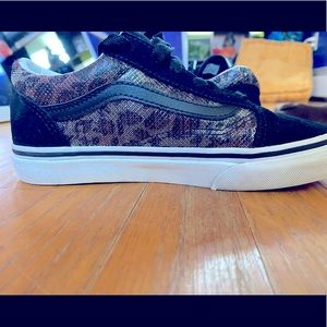 Black and Leopard Vans